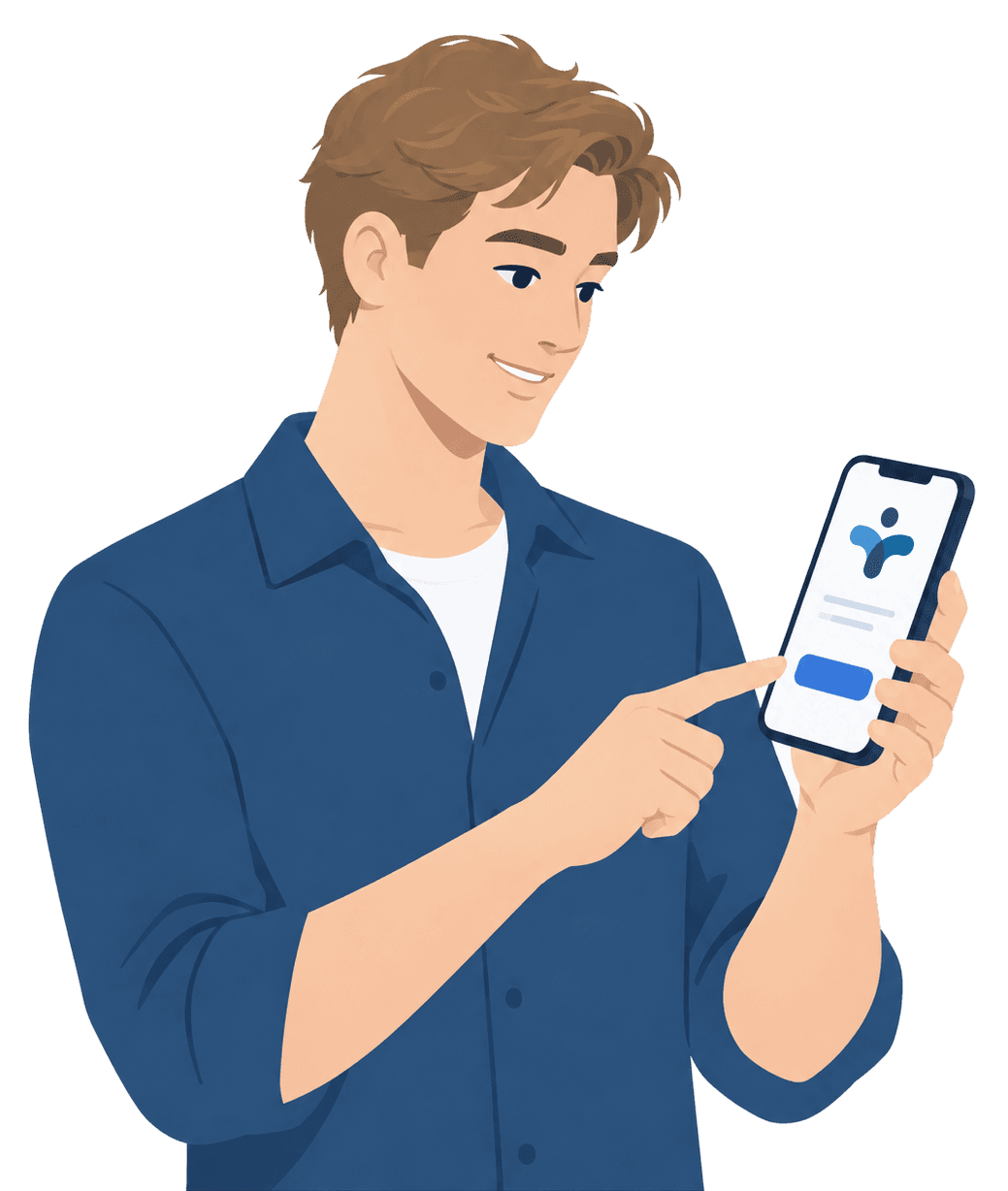 Man using the Infocare app on his phone